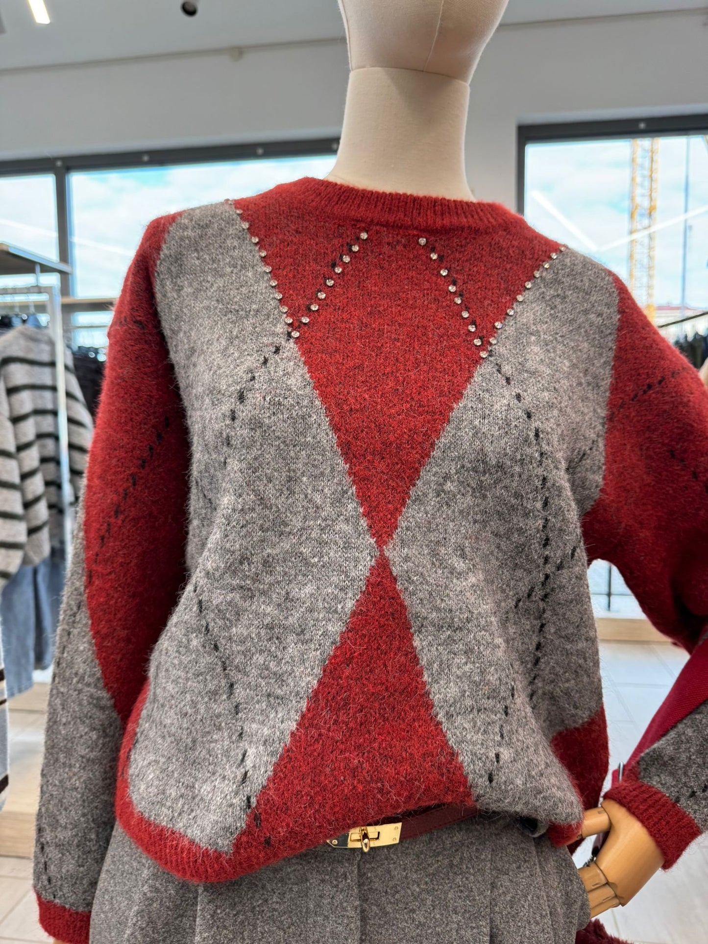 MAGLIONE ROMBI E STRASS