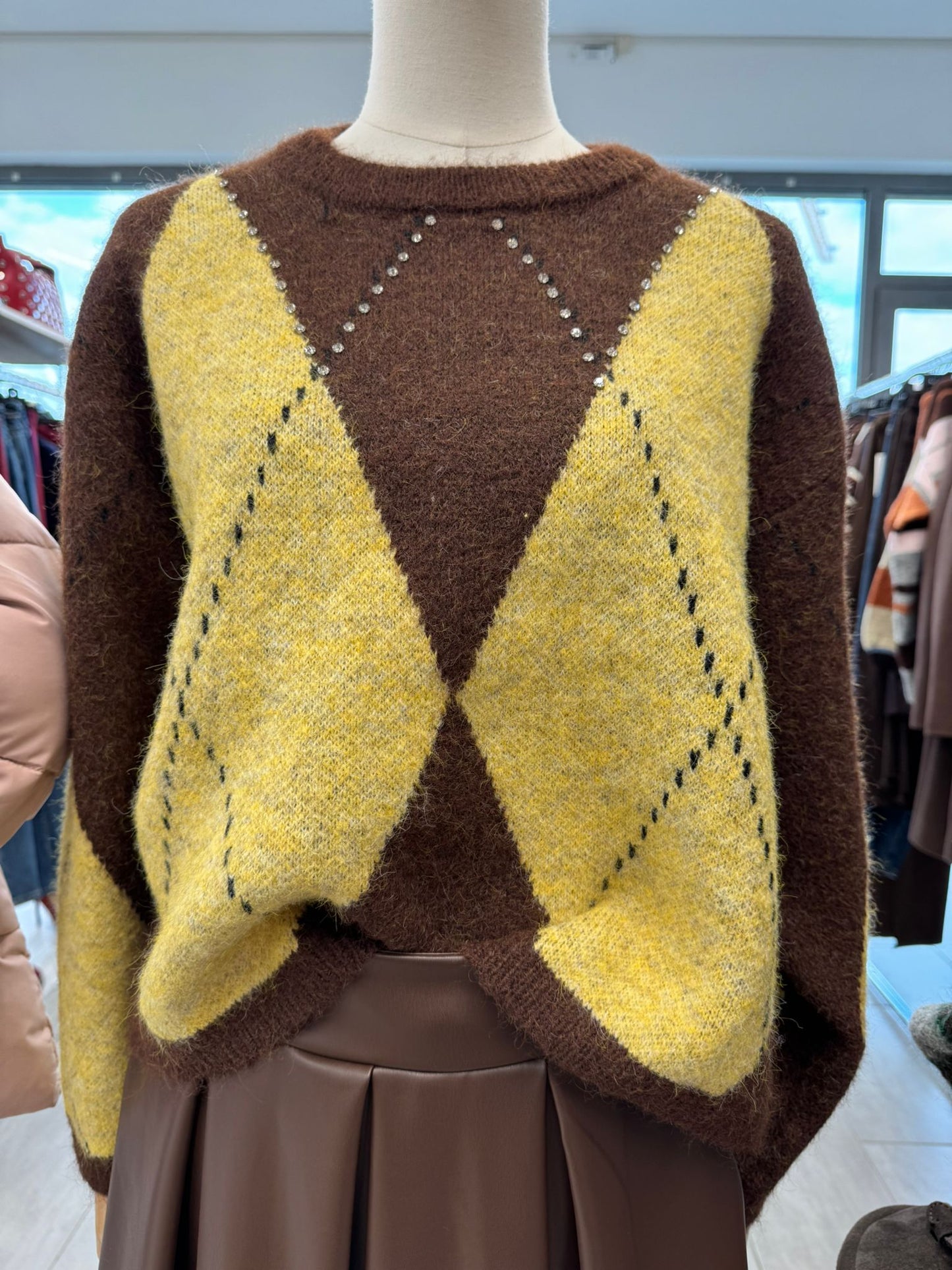 MAGLIONE ROMBI E STRASS