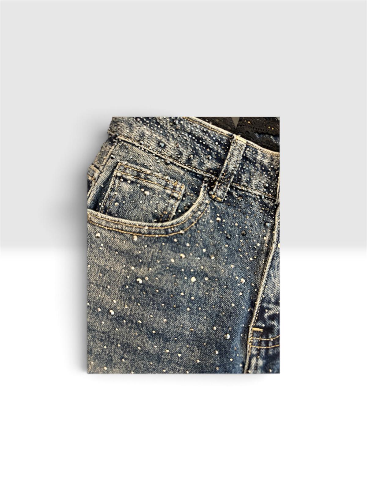 JEANS STRASS T8078